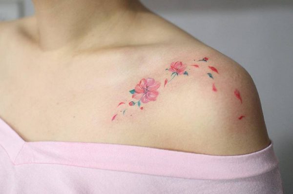 Small and delicate shoulder tattoos for girls