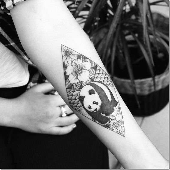 Lovable Plush Panda Tattoo Designs