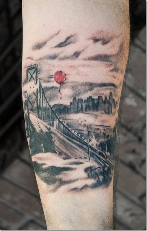 Wonderful Tattoo Design Bridge