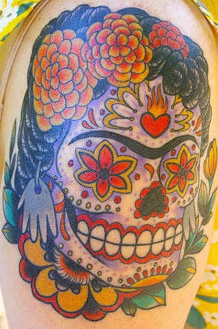 Wonderful Mexican cranium tattoos