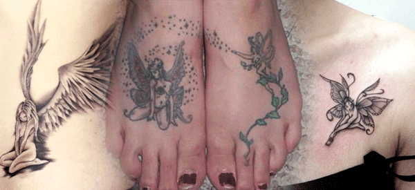 108 Tattoos of owls and fairies for girls