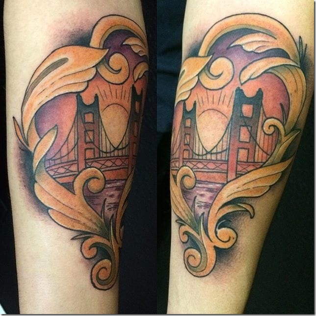 Wonderful Tattoo Design Bridge