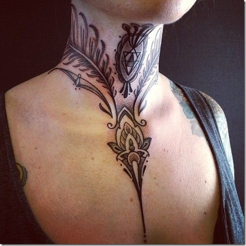 Spectacular Neck Tattoo Designs