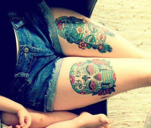 Wonderful Mexican cranium tattoos