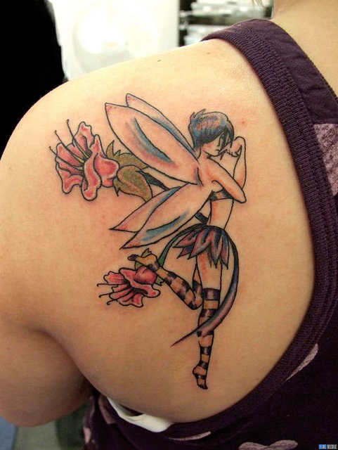 108 Tattoos of owls and fairies for girls