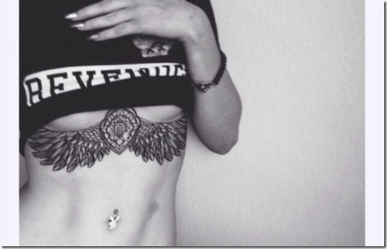 Enticing Beneath The Chest Tattoos For Ladies