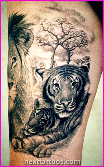 Cute Wild Animal Sleeve Tattoos