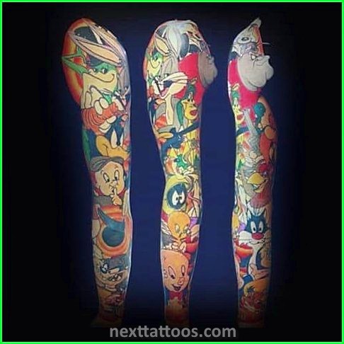 Cartoon Character Sleeve Tattoos