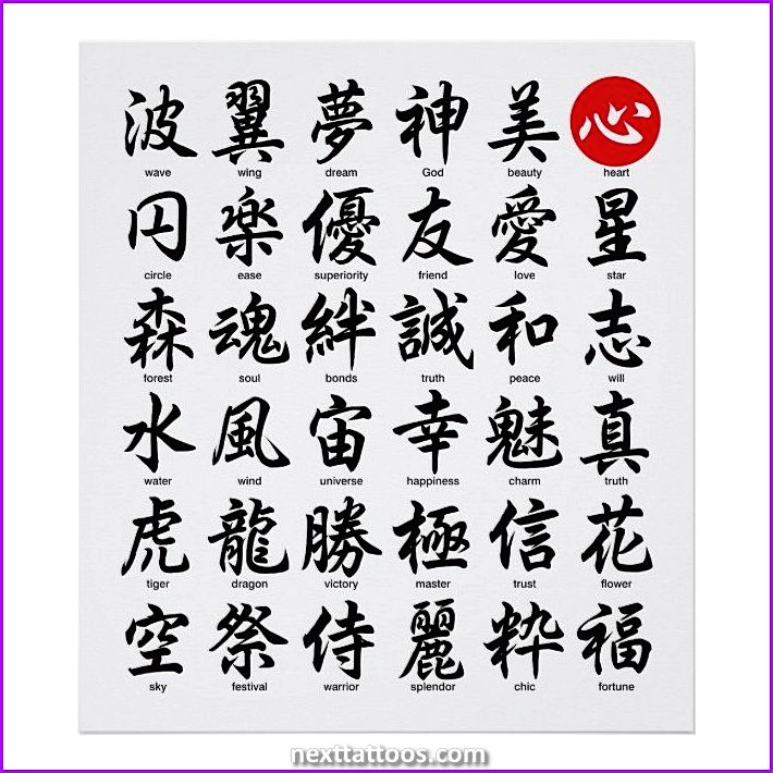 Popular Chinese Character Tattoos