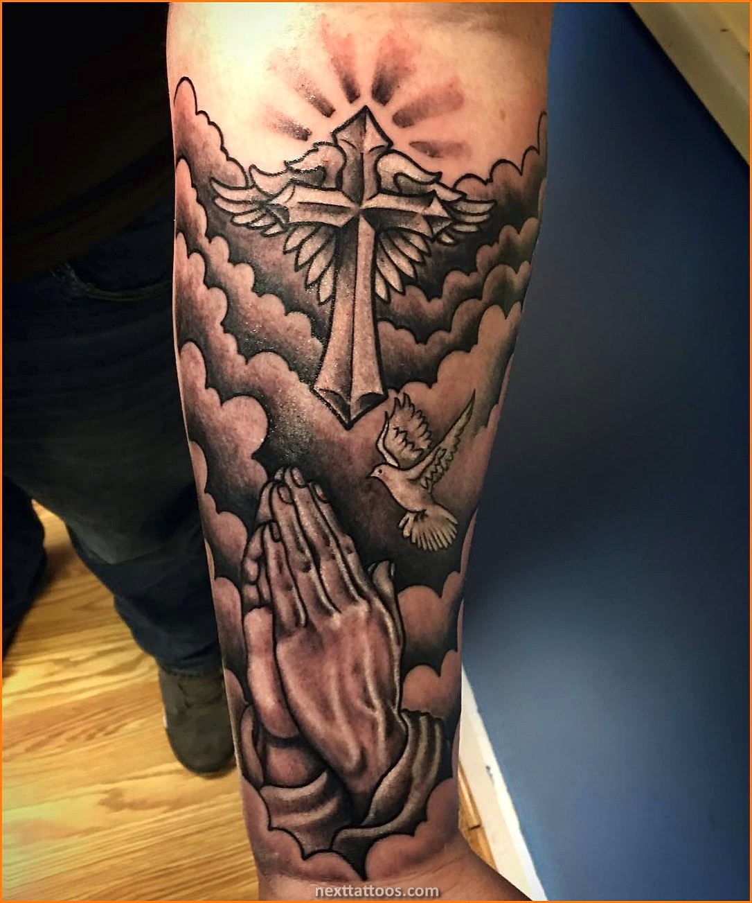 Men's Cloud Tattoos On Upper Arm