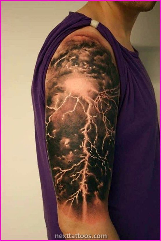 Men's Cloud Tattoos On Upper Arm