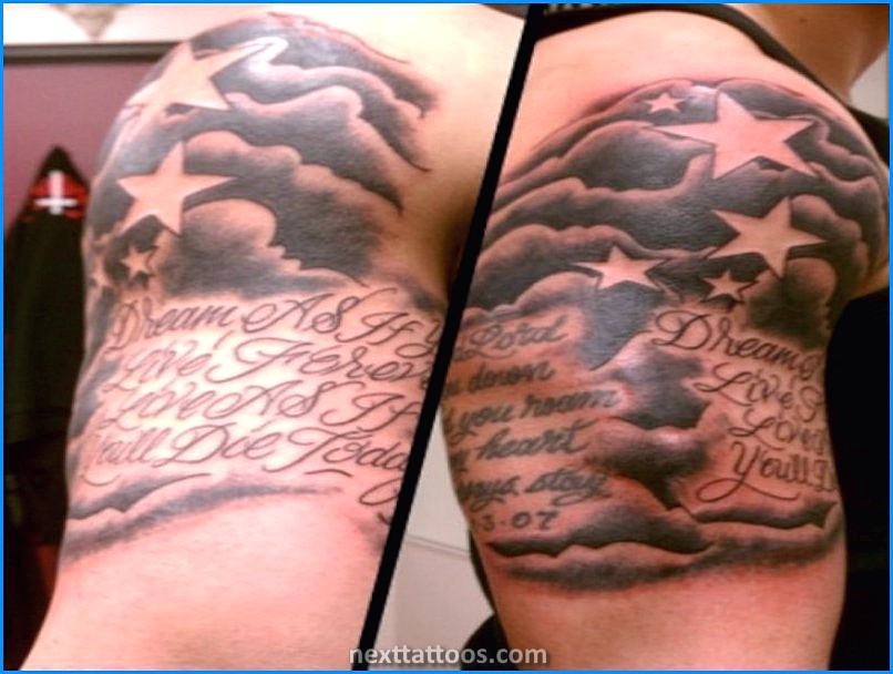 Men's Cloud Tattoos On Upper Arm