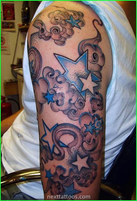 Men's Cloud Tattoos On Upper Arm