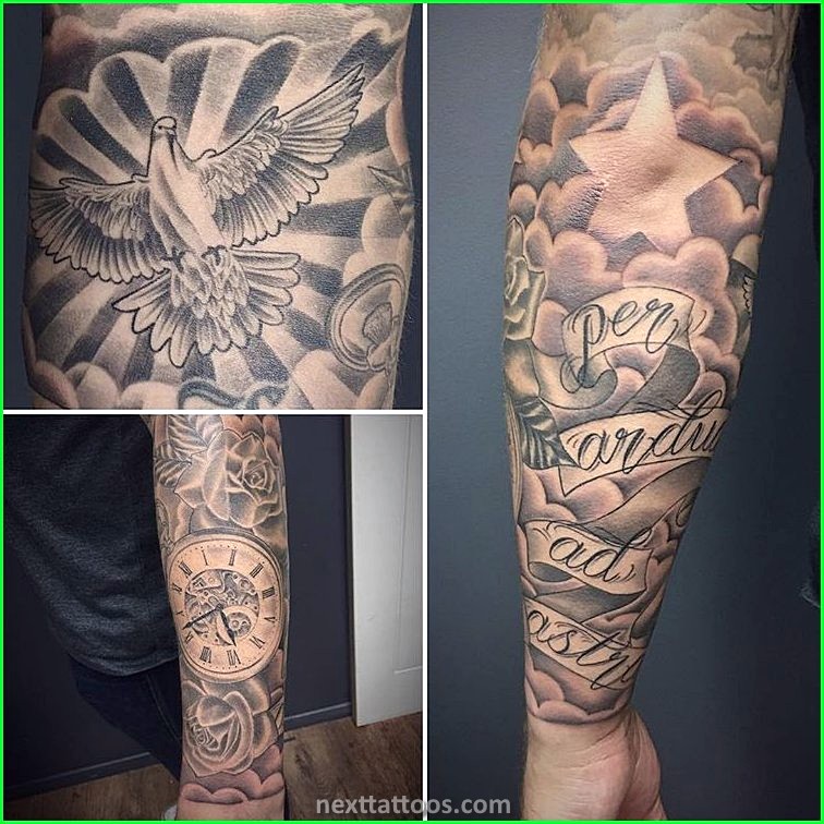 Men's Cloud Tattoos On Upper Arm