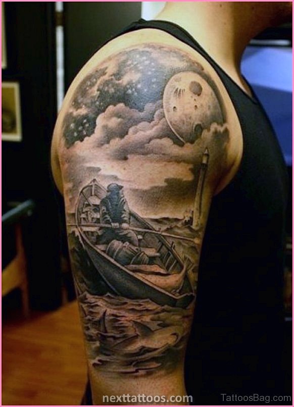 Men's Cloud Tattoos On Upper Arm