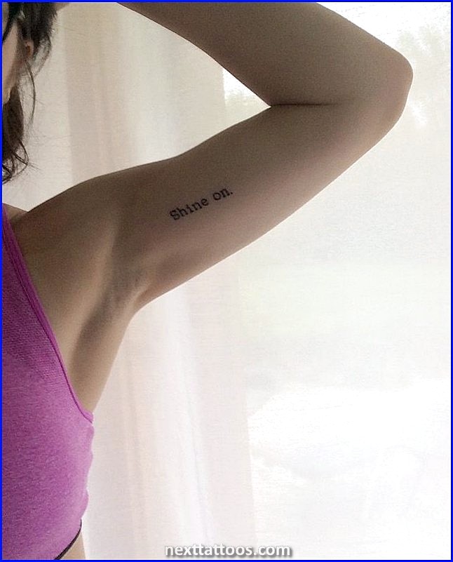 Cute Word Tattoos on Upper Arm