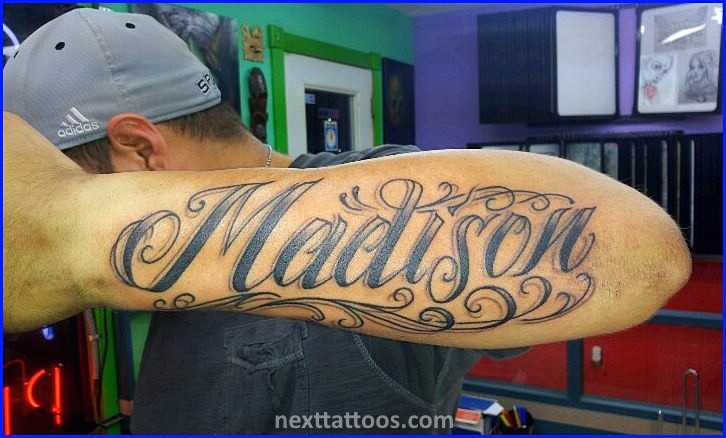 Last Name Tattoos on Arm Small