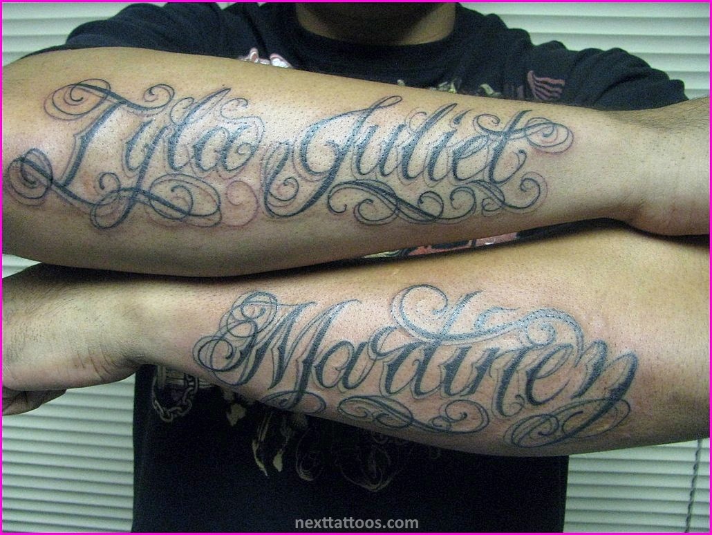 Last Name Tattoos on Arm Small