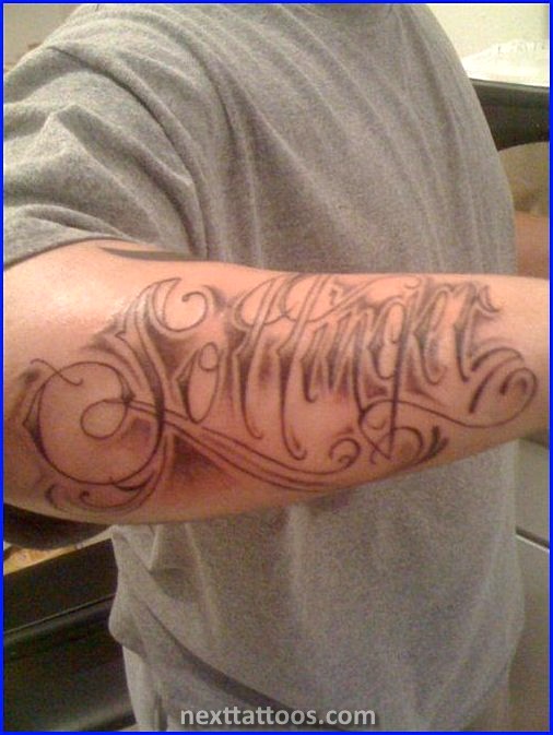 Last Name Tattoos on Arm Small