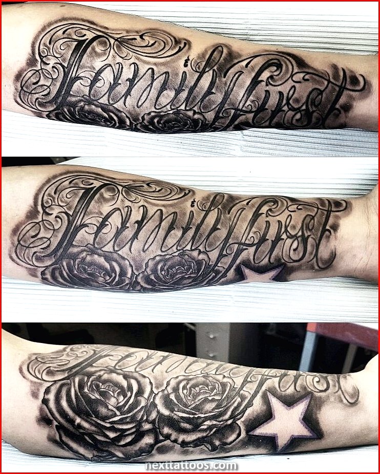 Last Name Tattoos on Arm Small