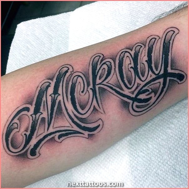 Last Name Tattoos on Arm Small