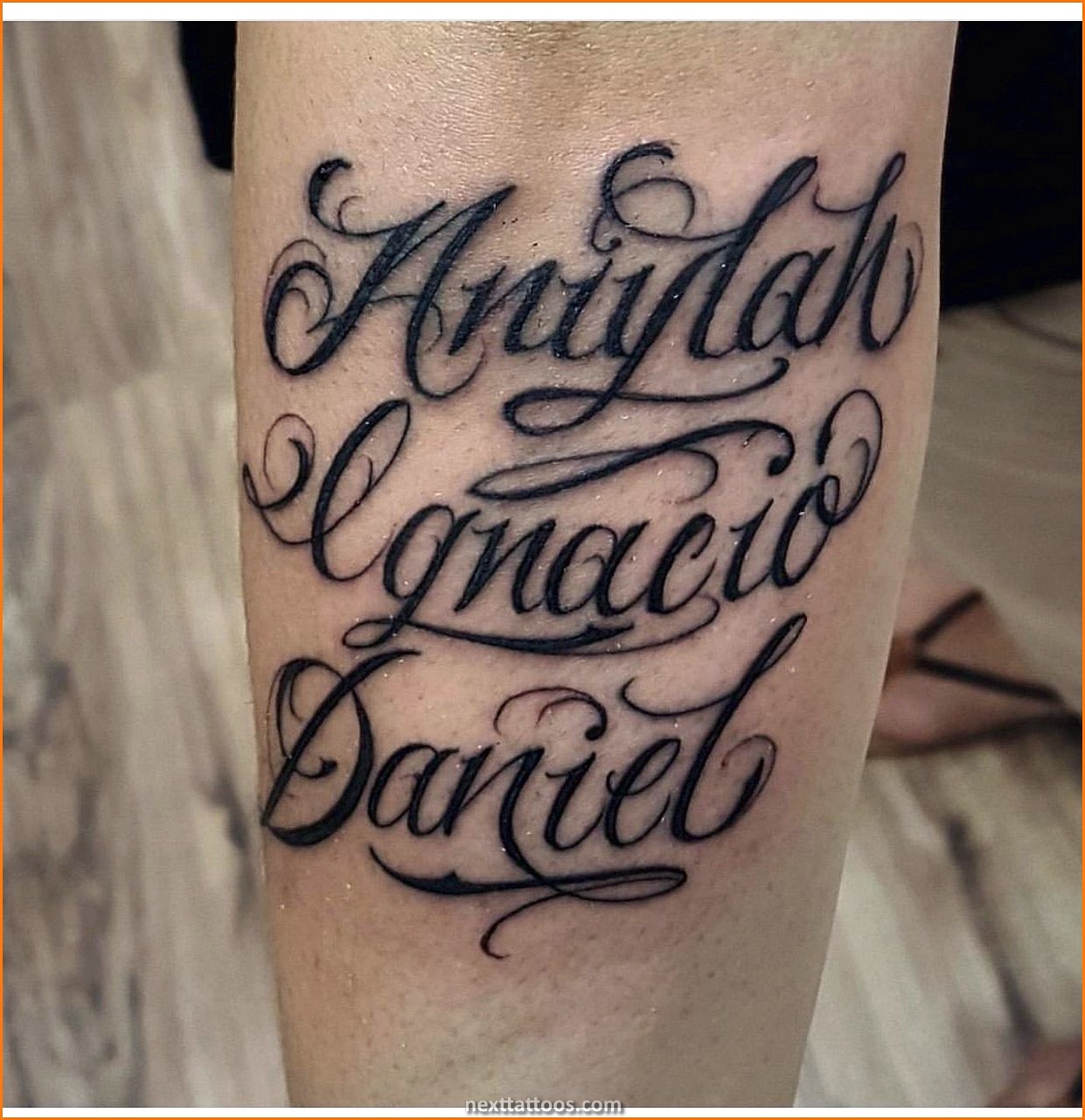 Last Name Tattoos on Arm Small