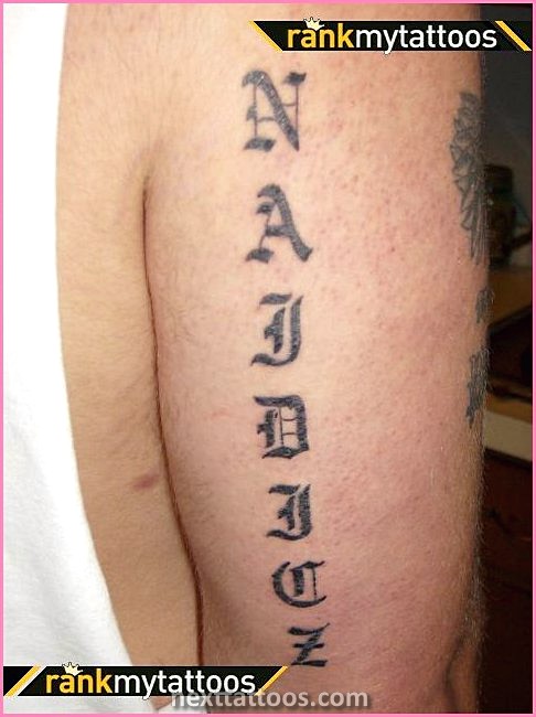 Last Name Tattoos on Arm Small