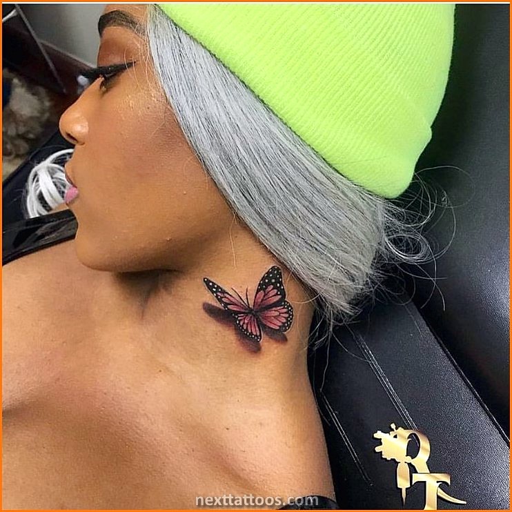 Small Neck Tattoos Female Black