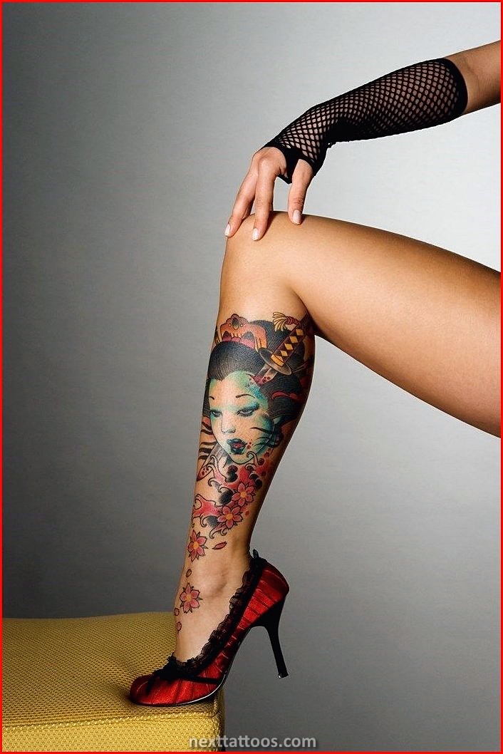 Female Lower Leg Tattoos - Simple Female Lower Leg Sleeve Tattoo Designs