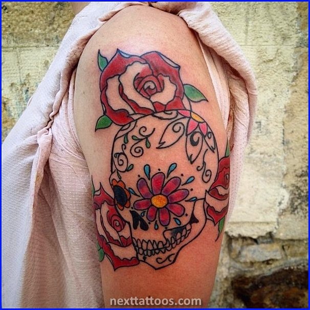 Women's Sugar Skull Tattoo Designs and Meaning