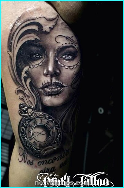 Women's Sugar Skull Tattoo Designs and Meaning