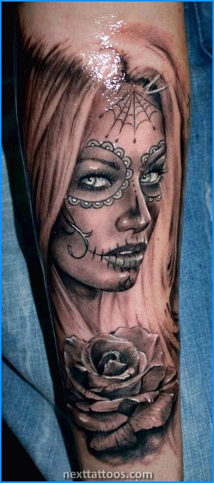 Women's Sugar Skull Tattoo Designs and Meaning