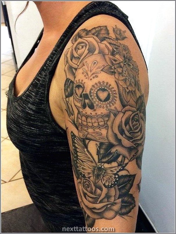 Women's Sugar Skull Tattoo Designs and Meaning