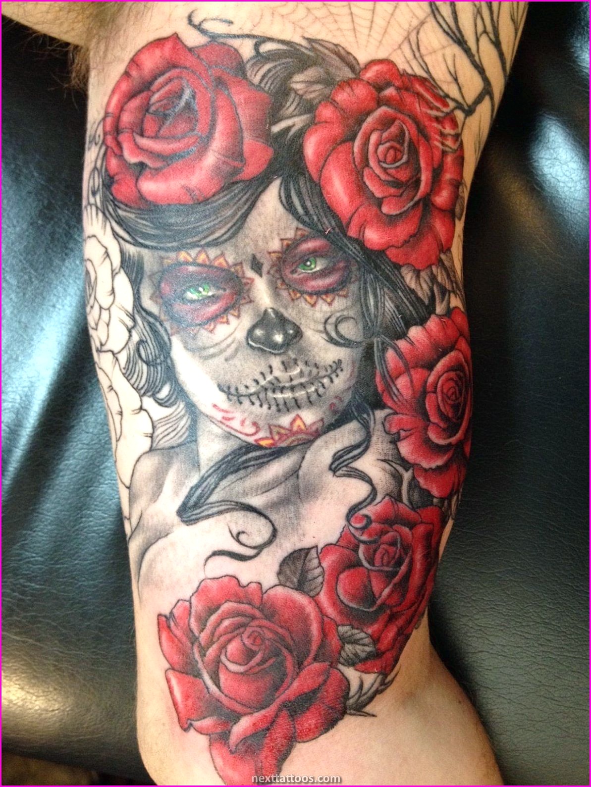 Women's Sugar Skull Tattoo Designs and Meaning