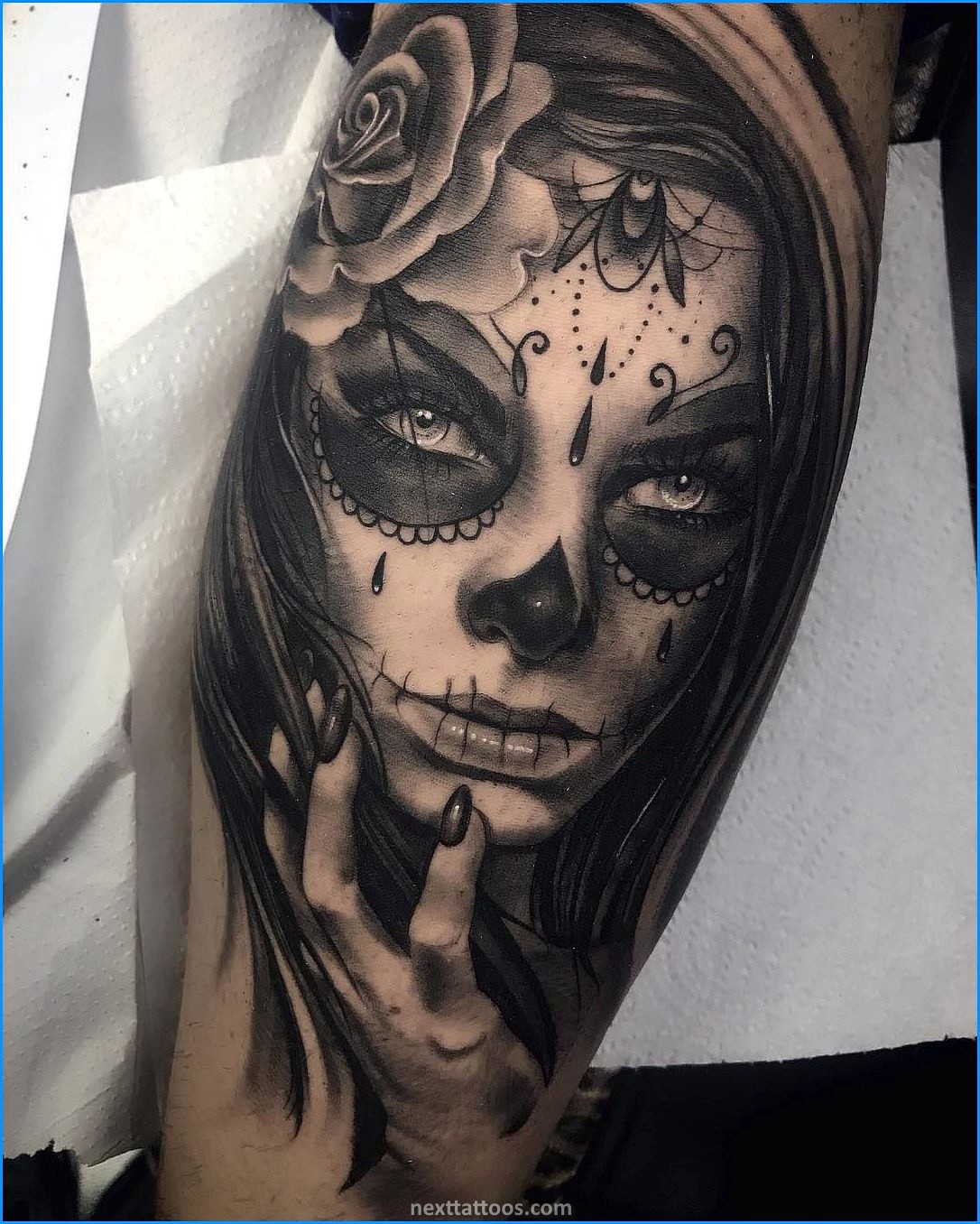 Women's Sugar Skull Tattoo Designs and Meaning