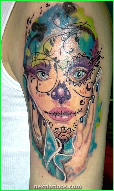 Women's Sugar Skull Tattoo Designs and Meaning