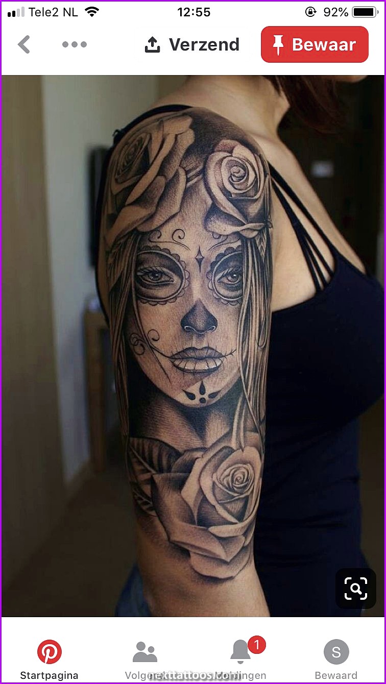 Women's Sugar Skull Tattoo Designs and Meaning