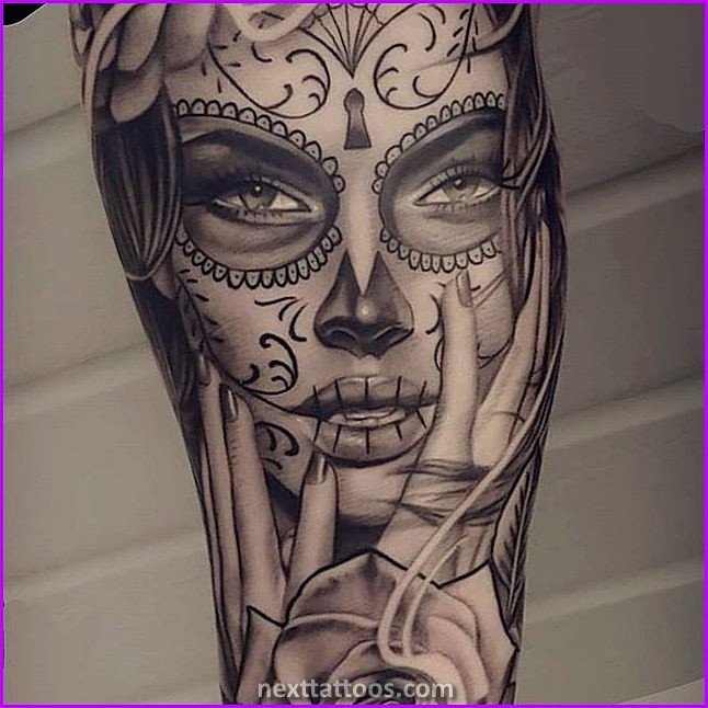 Women's Sugar Skull Tattoo Designs and Meaning