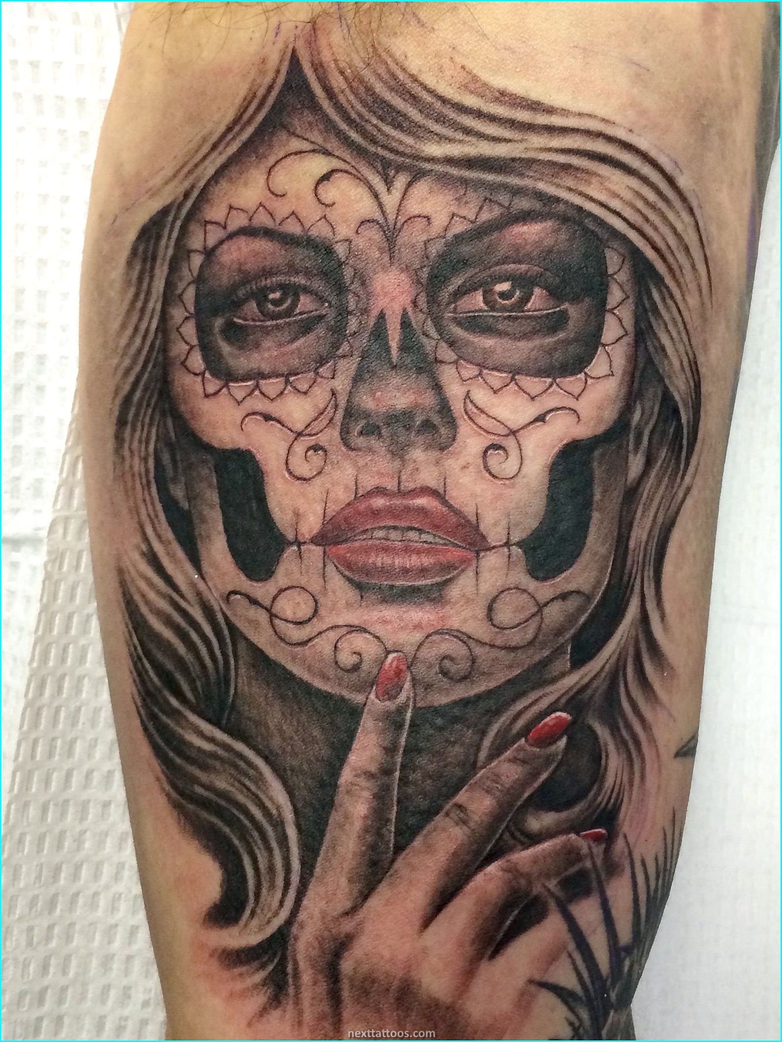 Women's Sugar Skull Tattoo Designs and Meaning