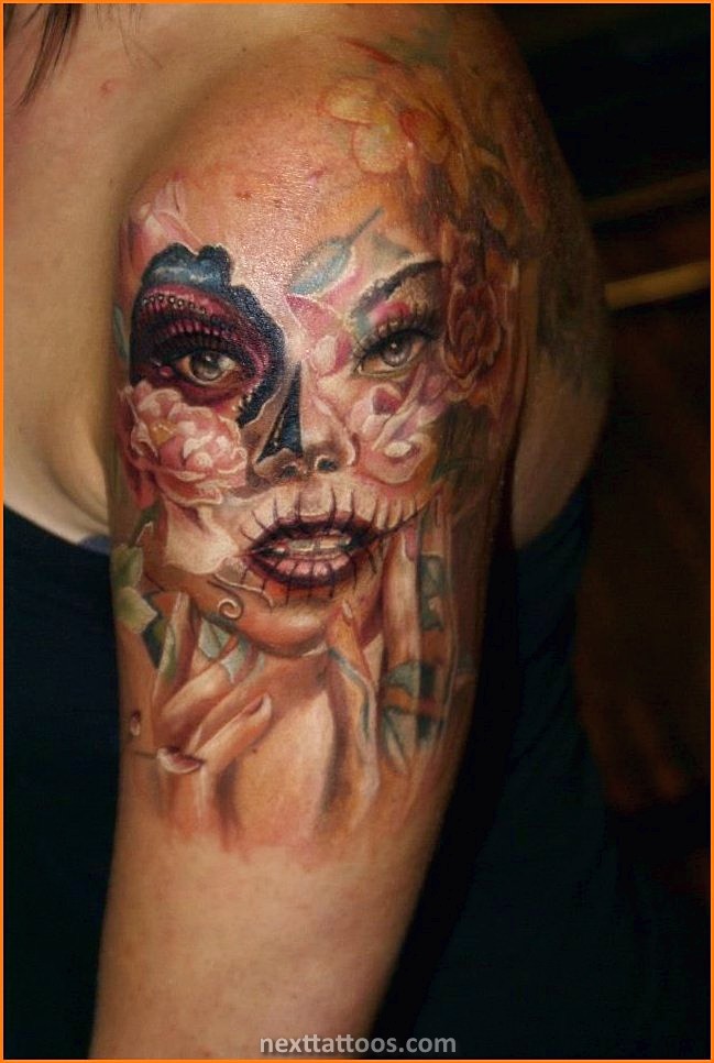 Women's Sugar Skull Tattoo Designs and Meaning