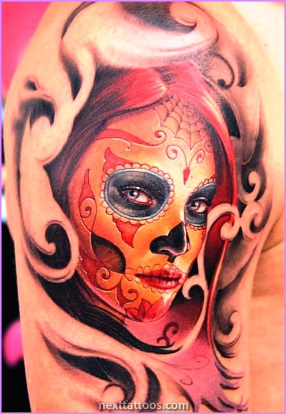 Women's Sugar Skull Tattoo Designs and Meaning