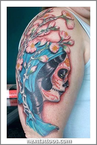 Women's Sugar Skull Tattoo Designs and Meaning