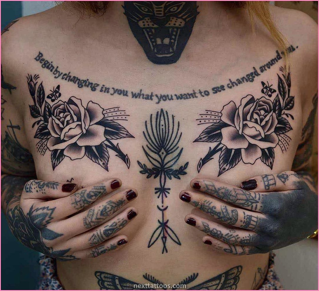 Unique Small Female Chest Tattoos