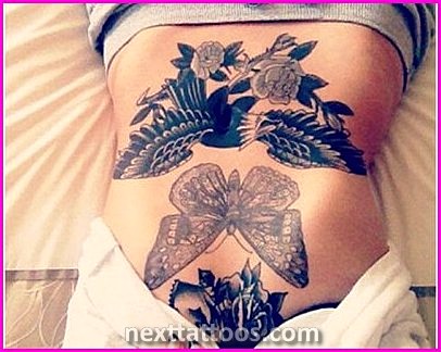 Stretch Mark Stomach Tattoos For Females