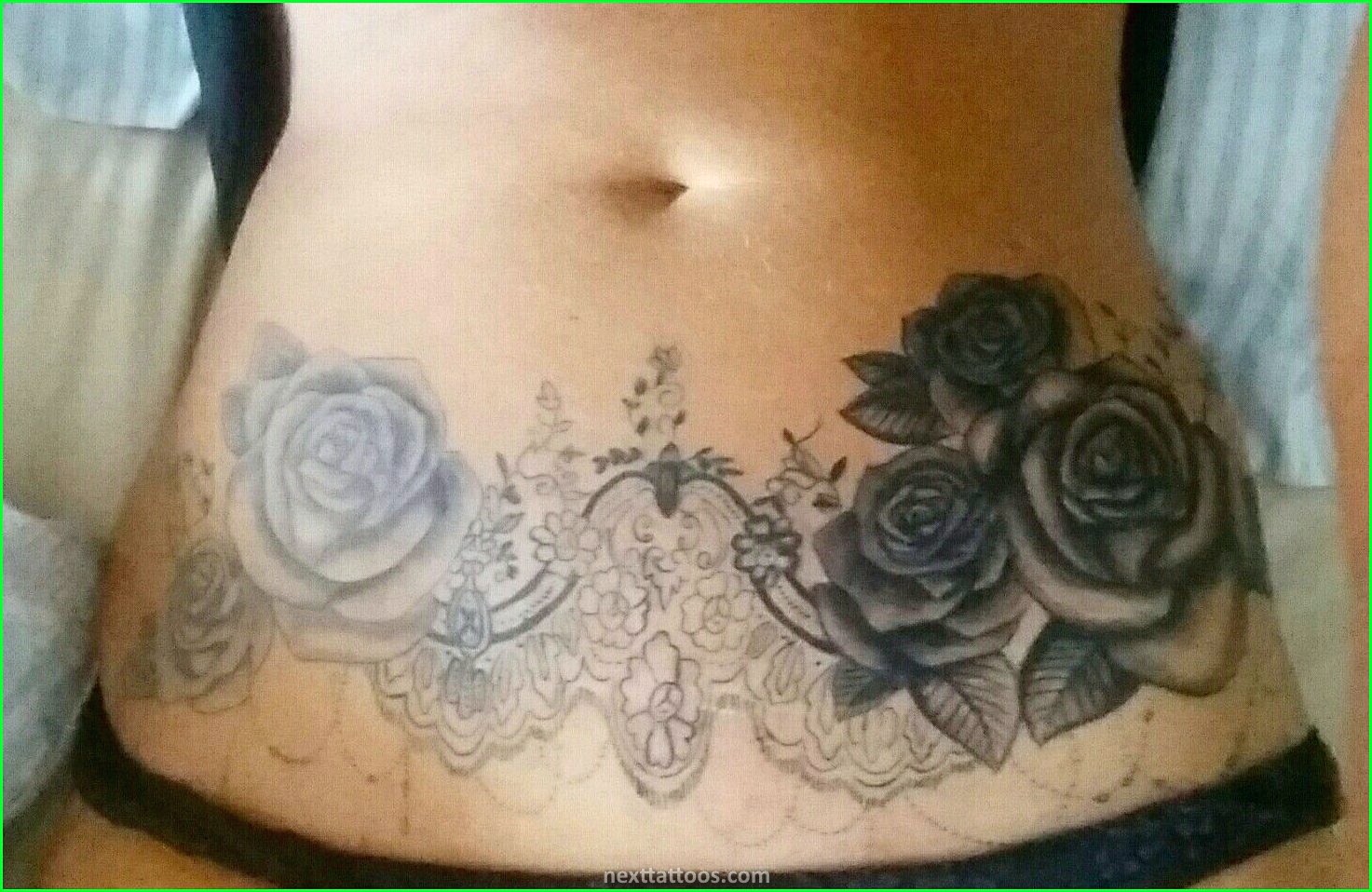 Stretch Mark Stomach Tattoos For Females