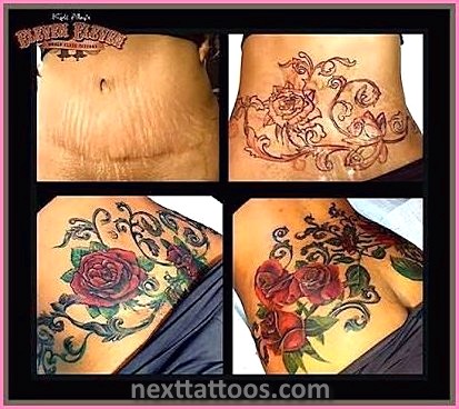 Stretch Mark Stomach Tattoos For Females