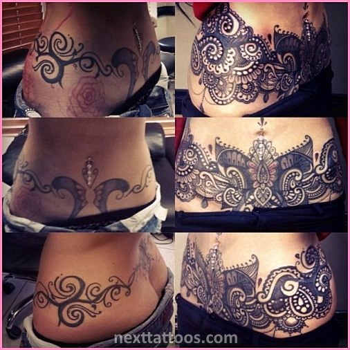 Stretch Mark Stomach Tattoos For Females