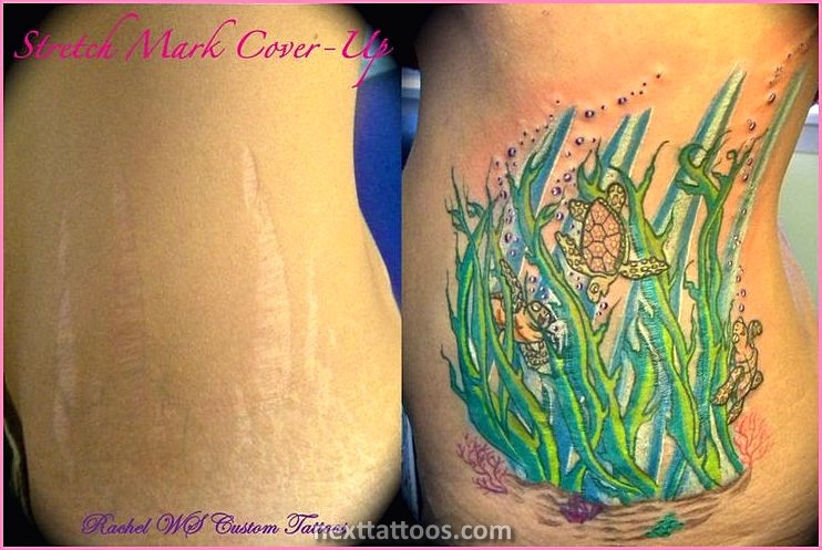 Stretch Mark Stomach Tattoos For Females