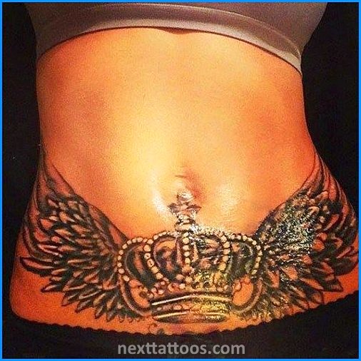 Stretch Mark Stomach Tattoos For Females