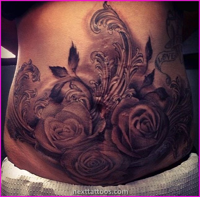 Stretch Mark Stomach Tattoos For Females